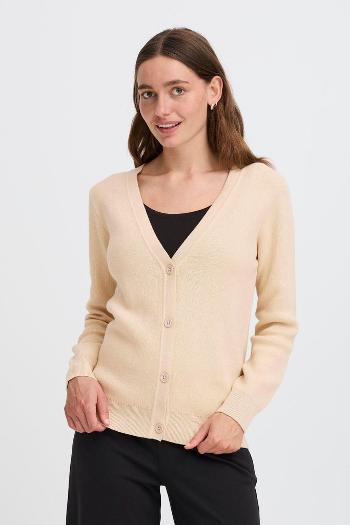 OXMO OXFIANA Damen Strickjacke Feinstrick Cardigan Baumwollmischung regular fit