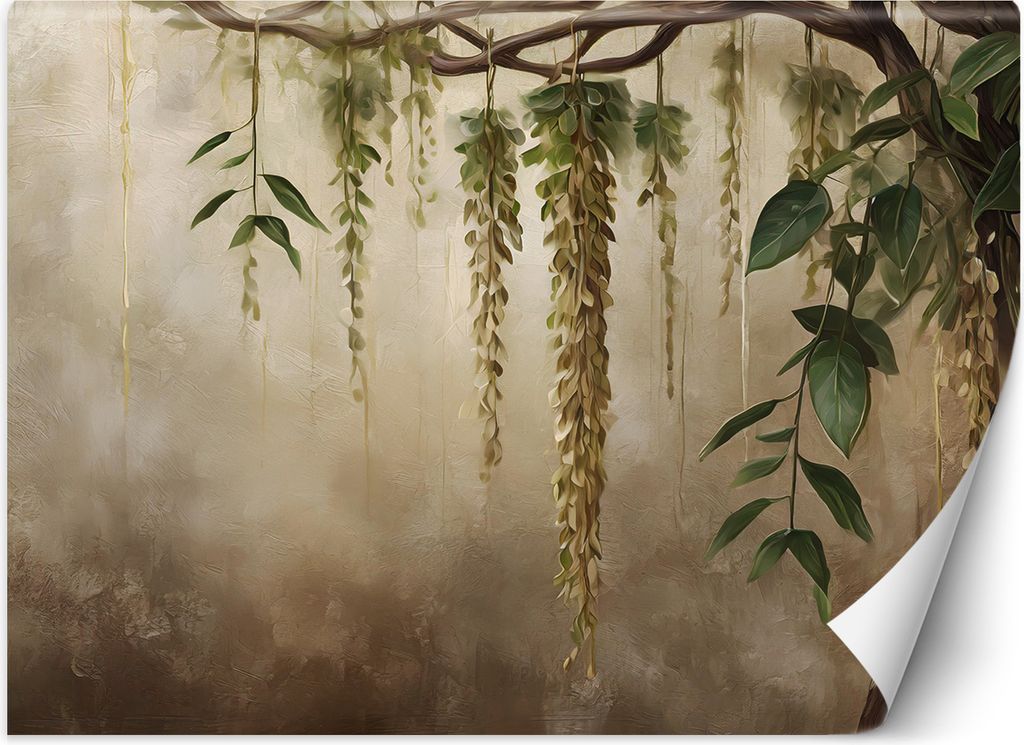 Vlies fototapete Laubige Natur-Pflanzen 100x70 cm Feeby Beige inkl. Kleber einfache Montage