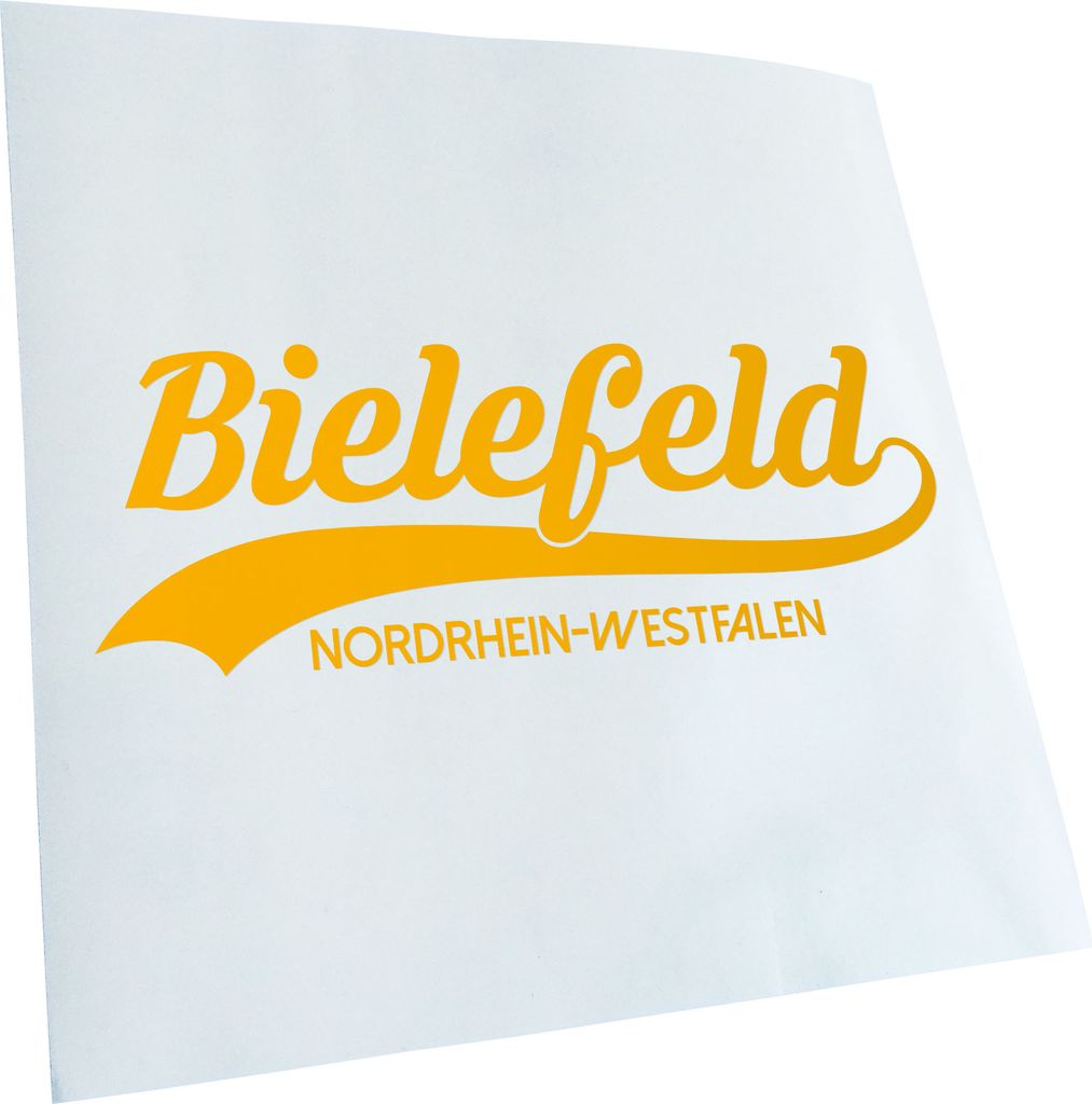 Kiwistar - Autoaufkleber - Bielefeld Nordrhein-Westfalen - Gelb - 50x18cm - Aufkleber für Auto, Laptop, Fahrrad, LKW, Motorrad mehrfarbig JDM Deca...