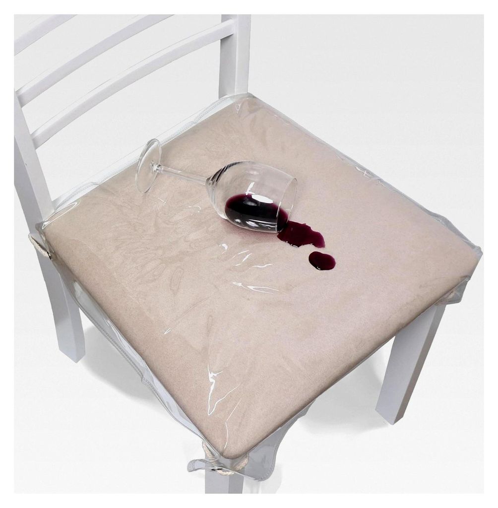 Transparente Kunststoffbezüge für Esszimmerstühle, Set mit 6 Schutzhüllen für Küchenstühle, robustes PVC mit weißen Bändern, abnehmbar und...
