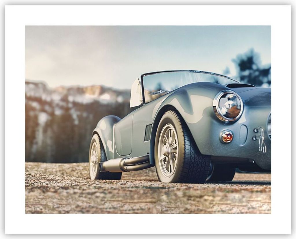 Poster - Poster ohne Rahmen - Kobra Sport Auto - 50x40 cm - Wand Bild - Wanddeko - Wandbilder - Kunstposter - Wandposter - Bilder - Kunstdruck - Wa...