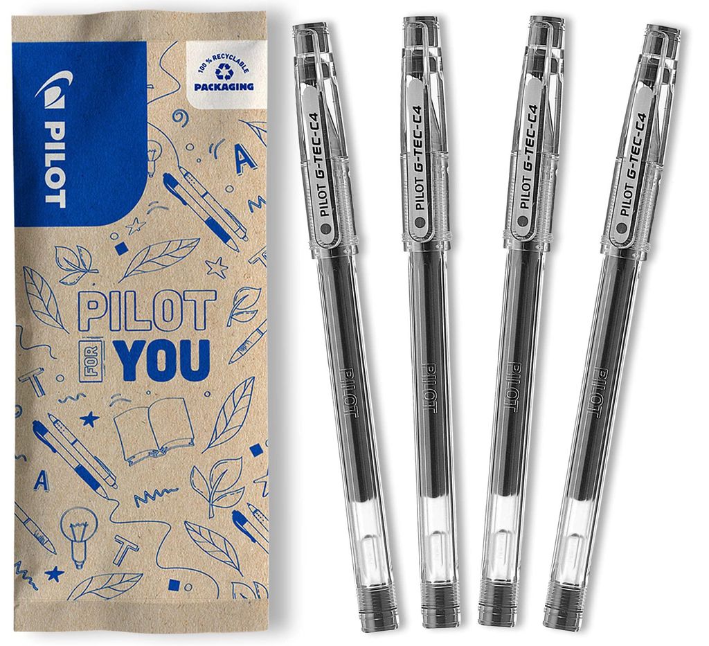 PILOT G-Tec C4, Gelschreiber, Schwarz, 4 Stück (1er Pack) Produktbild 