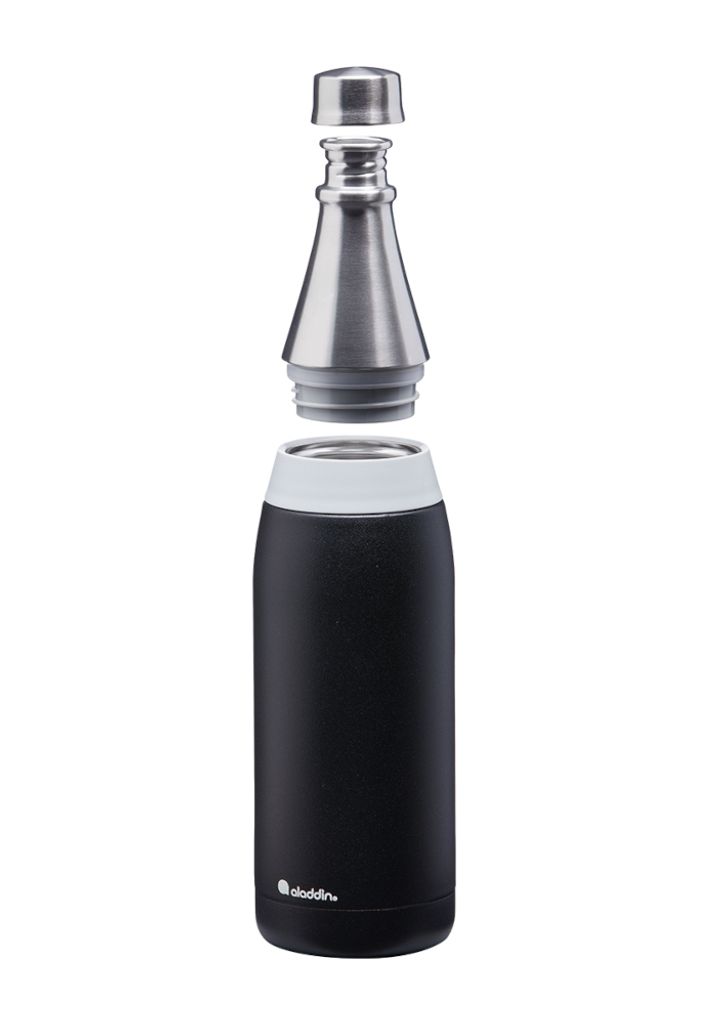 Aladdin Fresco Thermavac Stainless Steel Water Bottle 0.6L Lava Black