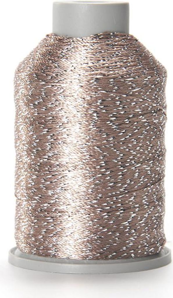 YarnArt Camellia New 429 – Polyester-Garn, Dunkelbeige + Silber, für glänzende Kreationen