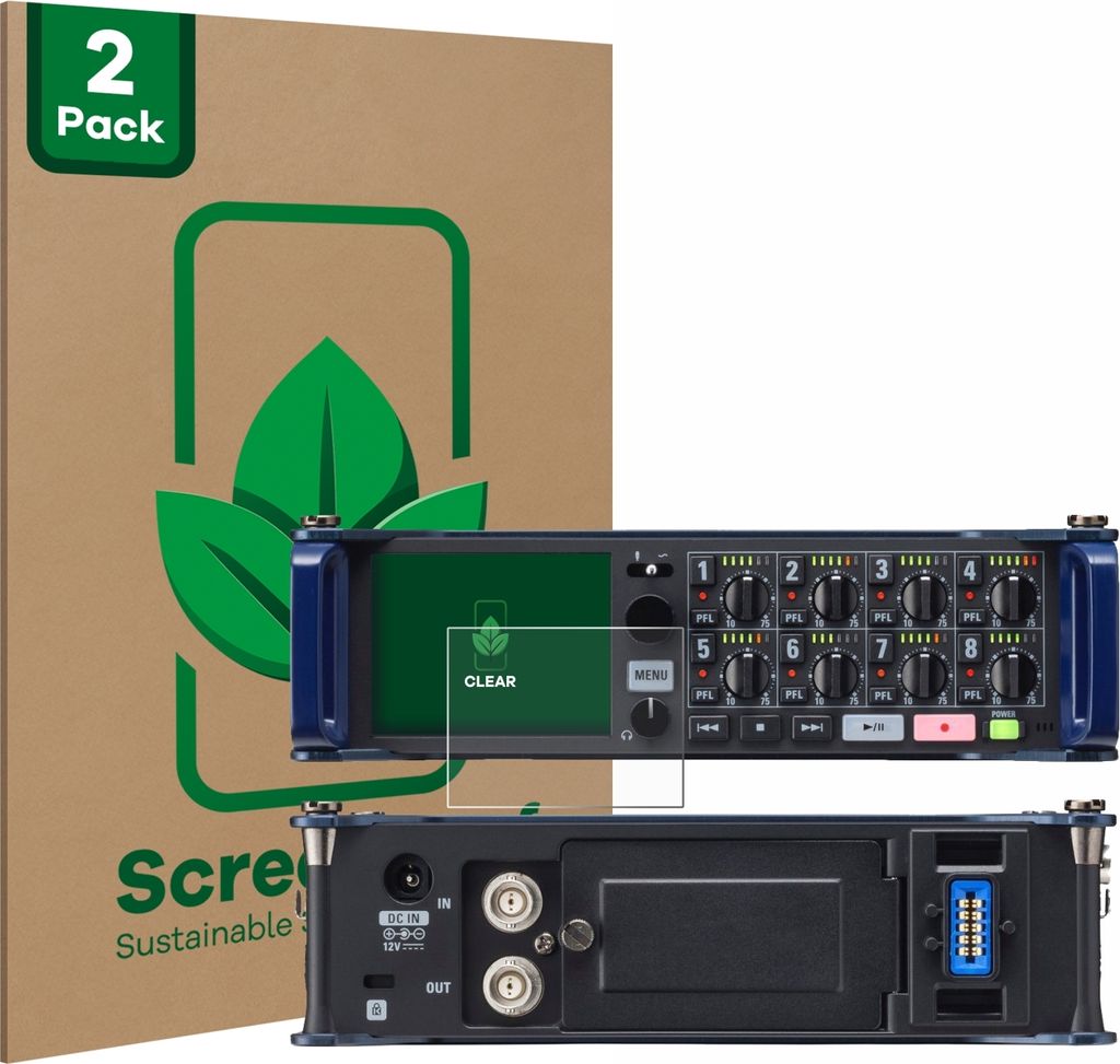 2x ScreenLeaf Schutzfolie für Zoom F8 field recorder nachhaltiger Displayschutz Display Schutz Folie Klar Transparent