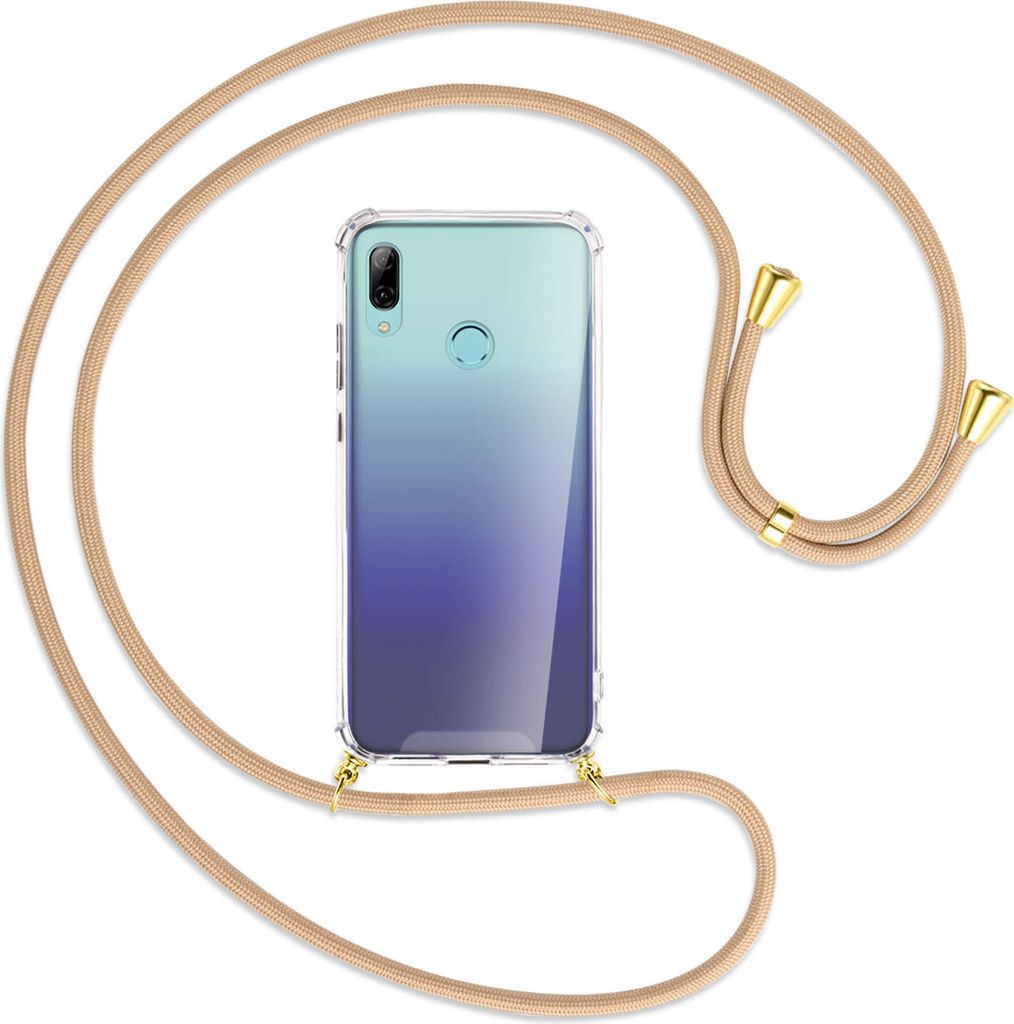 Handykette Backcover-Schutzhülle mit Band (Metall goldfarben) für Huawei P Smart 2019 / Honor 10 Lite - beige