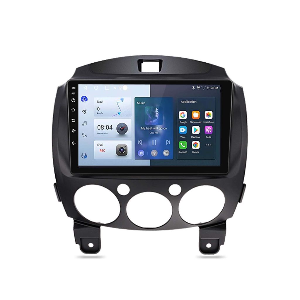 Carplay android auto 9" Android 13 Autoradio Für Mazda 2 2007-2013 GPS NAVI WIFI BT DAB+SWC 2GB+64GB