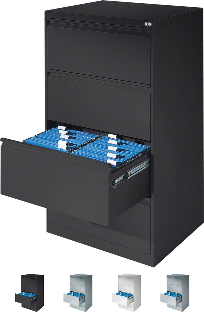 Hängeregistraturschrank mit 4 Schubladen Hängeregister 135x78x59 cm Zweibahnig