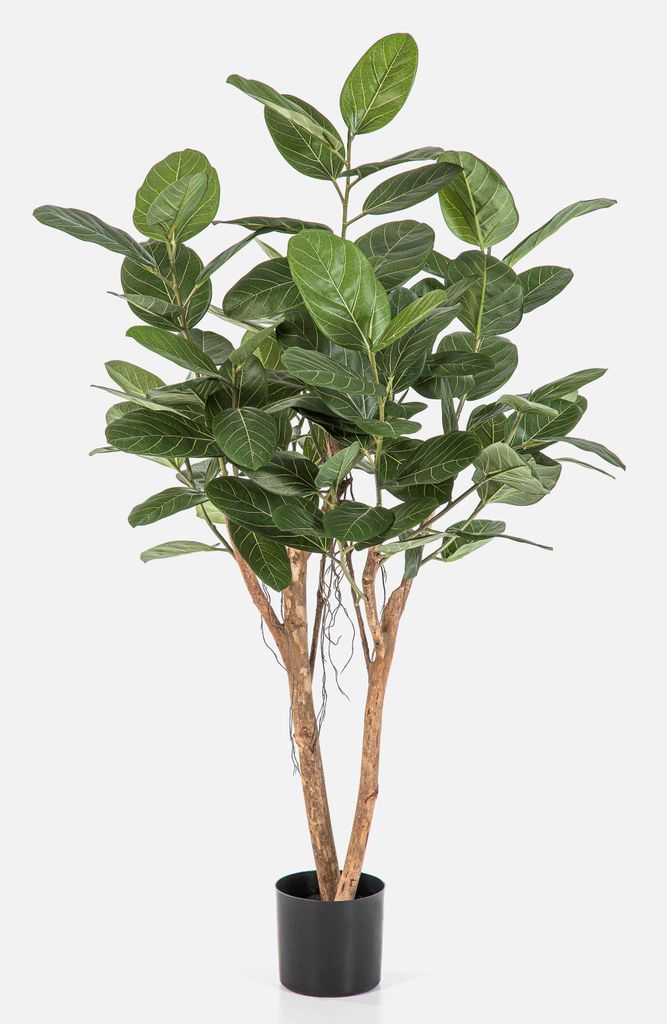 artplants.de Kunstpflanze Banyan Feigenbaum LEIFA mit Lianen, Echtstamm, grün, 140cm - Künstlicher Ficus