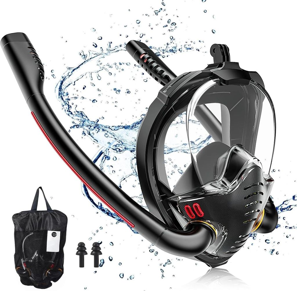 Schnorchelmaske für Erwachsene und Kinder, Tauchmaske, Vollgesichtsmaske, schnorchel CO2-sicher, Schnorchelset für offenes Wasser