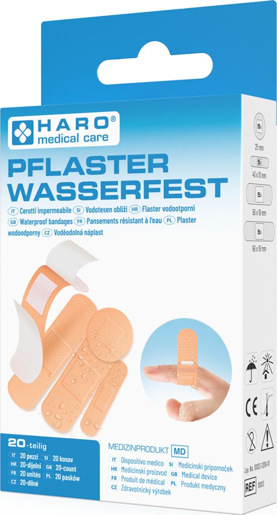 HARO Pflaster-Strips wasserfest hautfarben 20er Pack