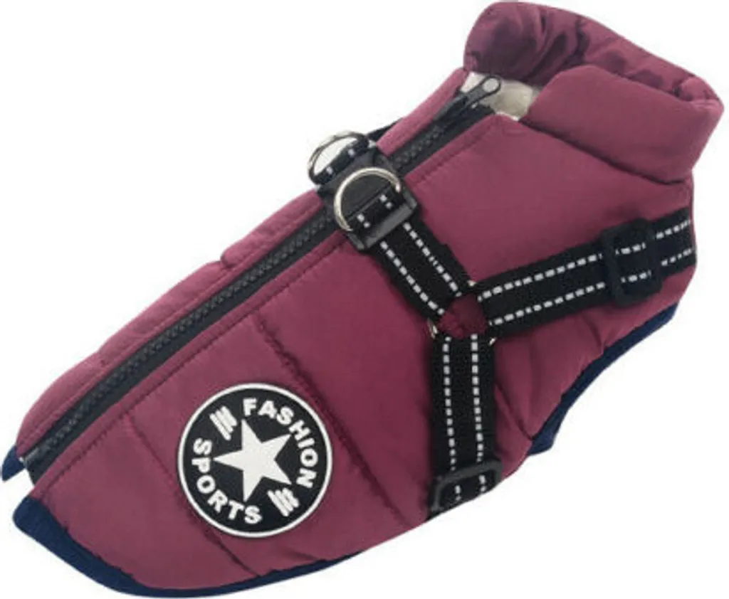 Giacca Cane Viola 4XL Inverno: Gilet Caldo con Zip per Taglie Grandi