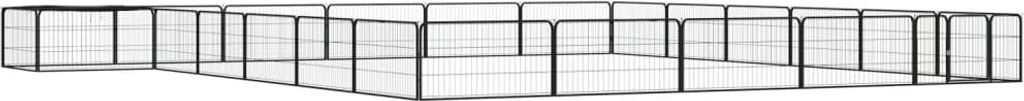 24-tlg. Hundelaufstall Schwarz 100x50cm Stahl Pulverbeschichtet