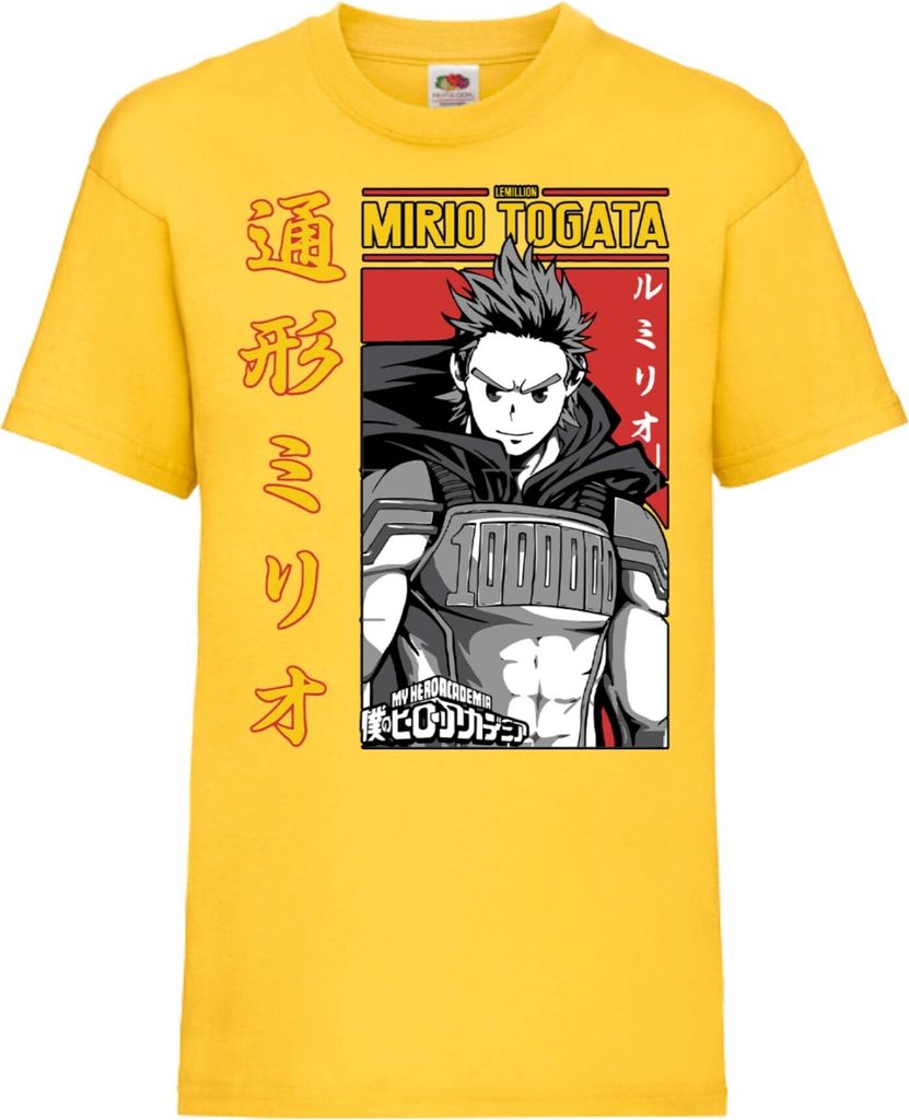 Kinder T-Shirt My Hero Anime Academia Mirio Togata Mirio Togata, 5-6 Jahr - 116 / Gelb