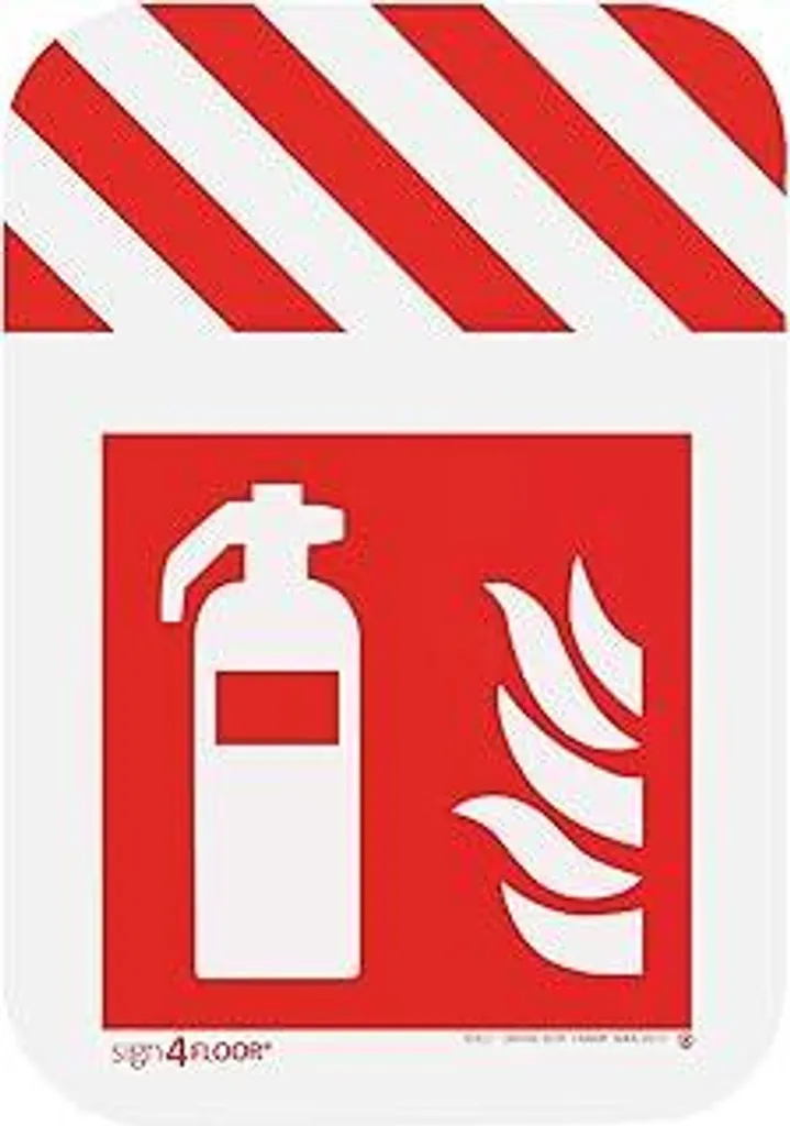 notlok Safety Work – Adesivo da pavimento con cartello antincendio e campo di avvertimento [48x68 cm], autoadesivo, antiscivolo ed estremamente resistente | Cartello antincendio | Pittogrammi antincendio secondo la norma ISO 7010