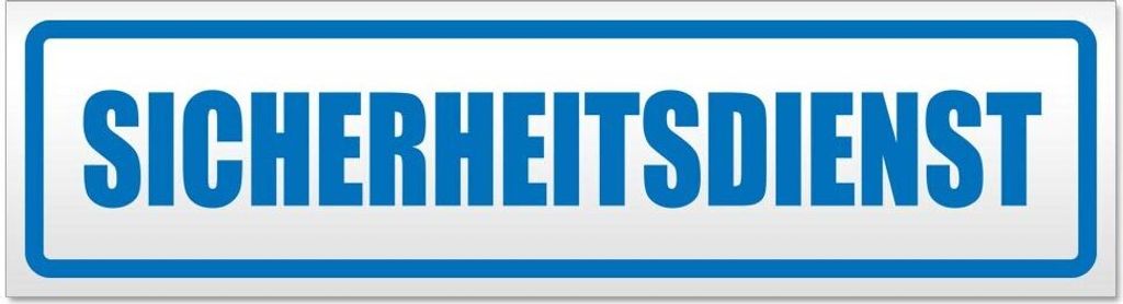 Kiwistar - Autoaufkleber - Blau - 30 x 5,3 cm - Sicherheitsdienst - Hinweis Aufkleber Sticker für Auto, Kfz, Fahrrad, PKW, LKW