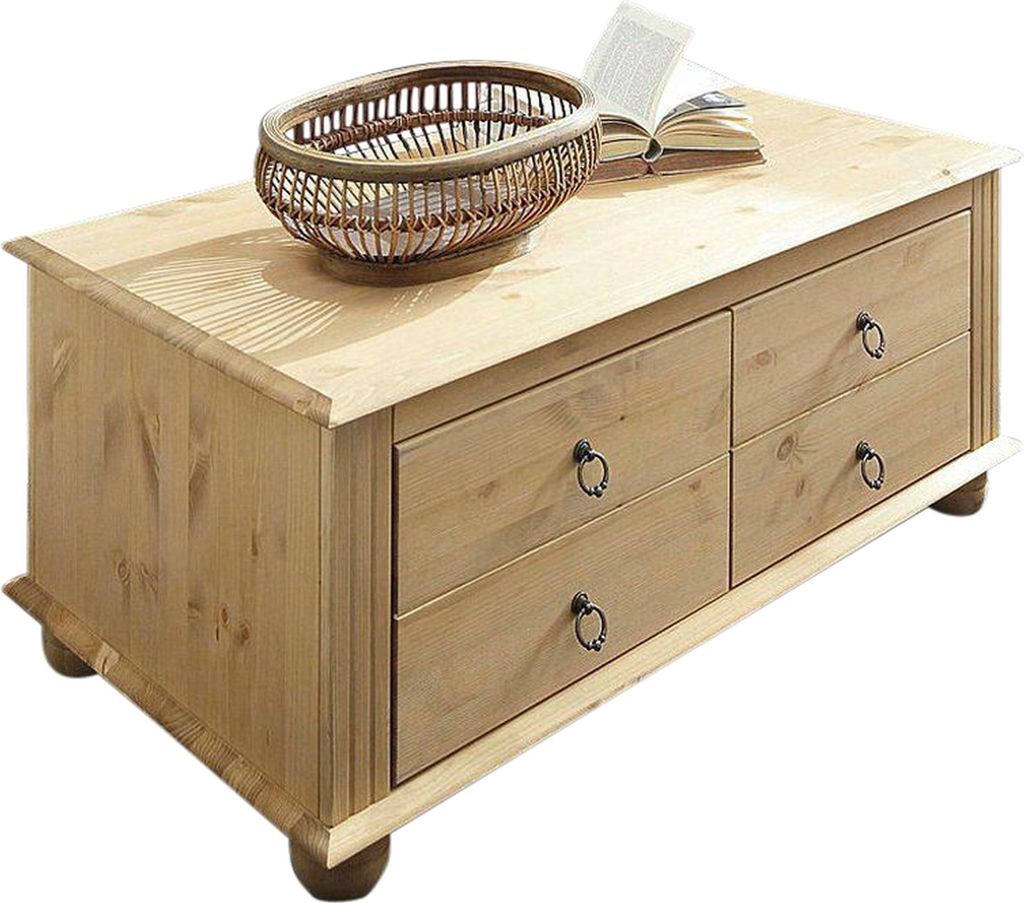 Couchtisch >Jørgen< in Natur, Kiefer - 100x40x50cm (BxHxT)