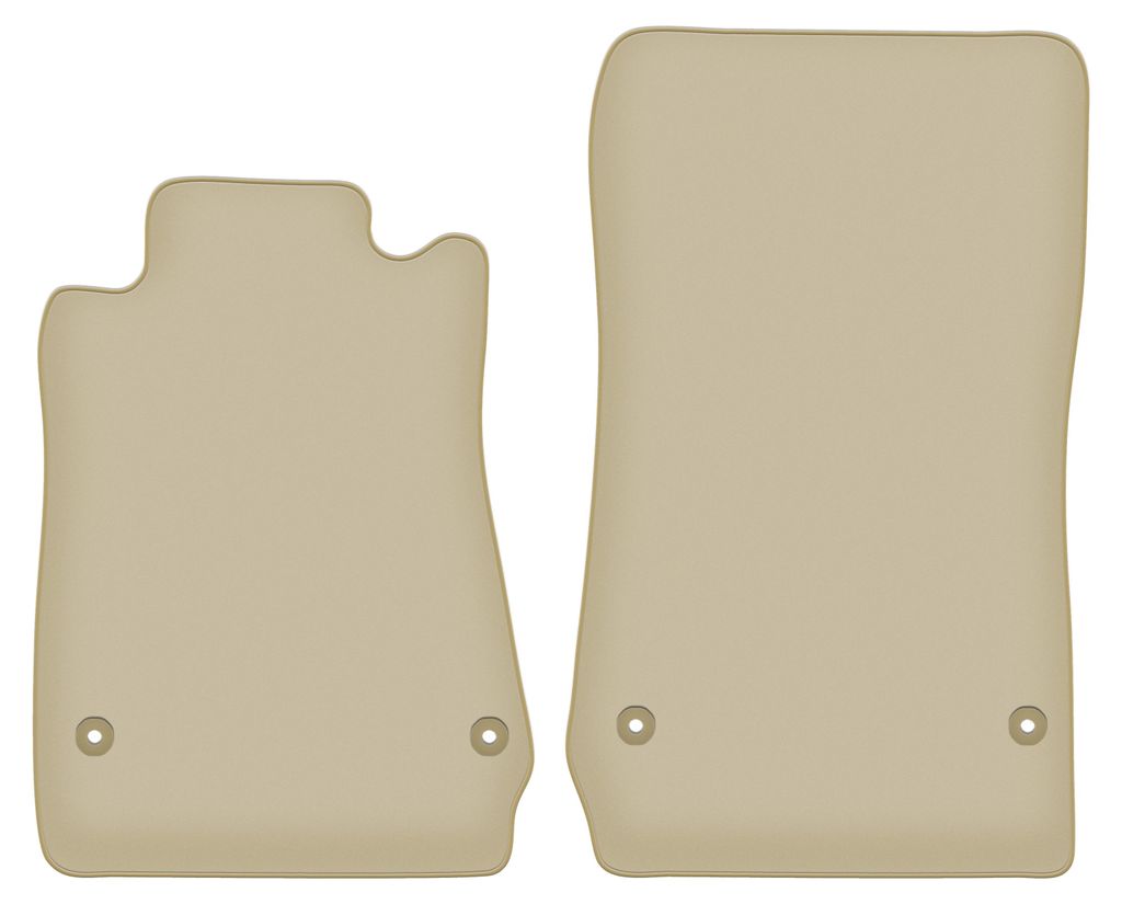 Velours-Fußmatten Vorne PREMIUM beige passend für Mercedes SLK R171 (2004-2011, Coupe) – mit Befestigungen – passgenau