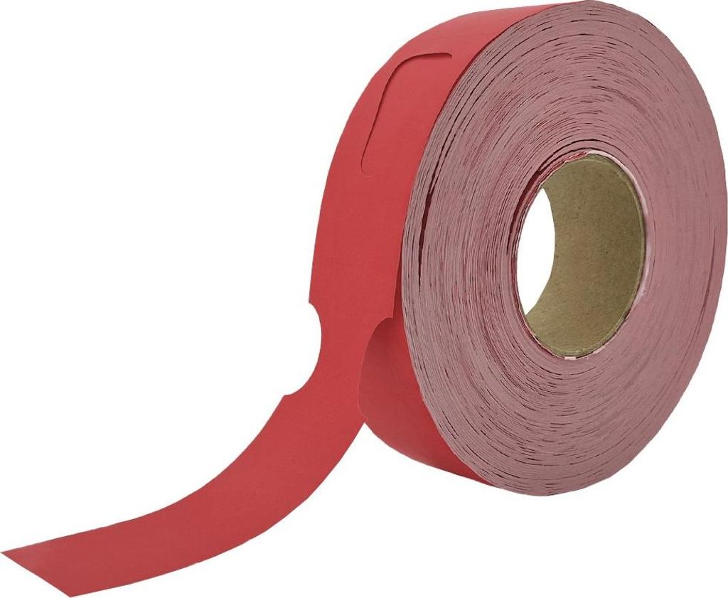 CombiCraft Schlaufenetiketten mit Metallerkennung in Rot - 500 Stück, 48x279mm
