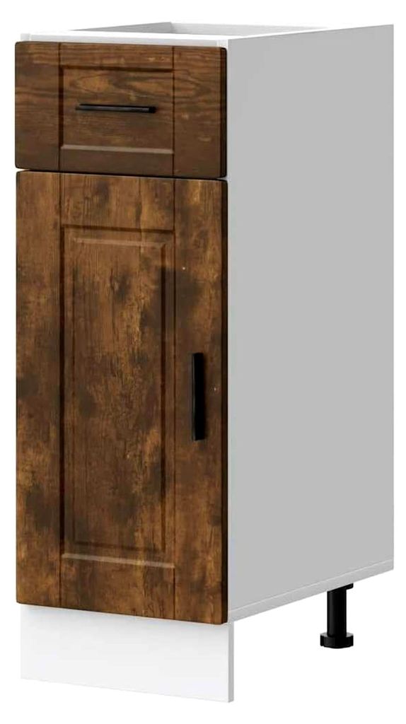 Tomostar Küchenunterschrank, Küchenschrank, Portweiche, Raucheiche, Holz, 30 x 46 x 81,5 cm