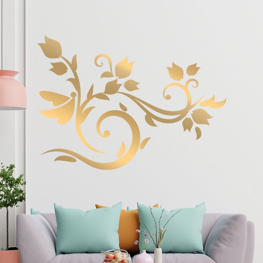 Falter Schmetterling Ranke Wandtattoo in 6 Größen - Wandaufkleber Wall Sticker - Dekoration, Küche, Wohnzimmer, Schlafzimmer, Badezimmer