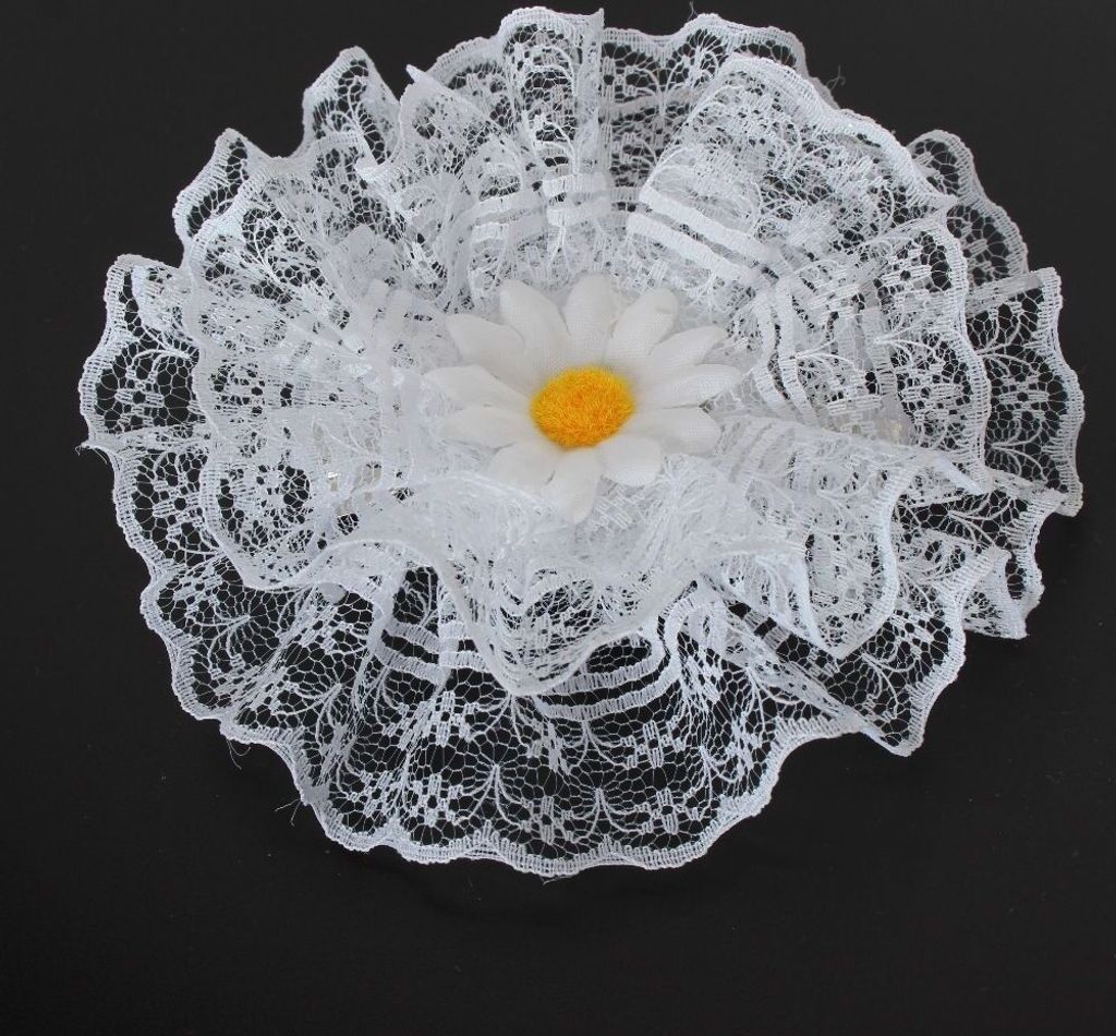 Mädchen Haarklammer Taufe Haarblume Blume Margerite Weiß