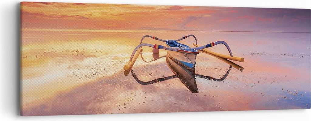 Bild auf Leinwand - Leinwandbild - Einteilig - £ódŸ Westen Die Sonne - 90x30cm - Wand Bild - Wanddeko - Wandbilder - Leinwanddruck - Bilder - Wa...