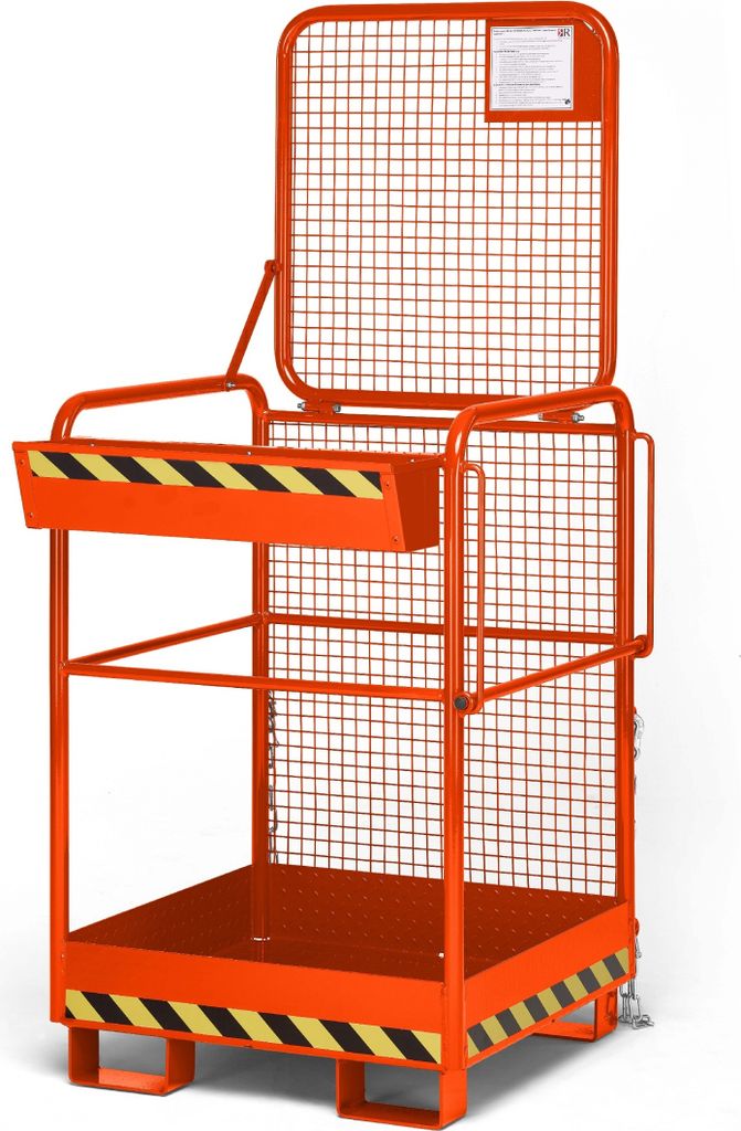 R+R Industrietechnik Arbeitskorb Typ RAK-ONE 800x800x1900mm RAL 2004 Reinorange