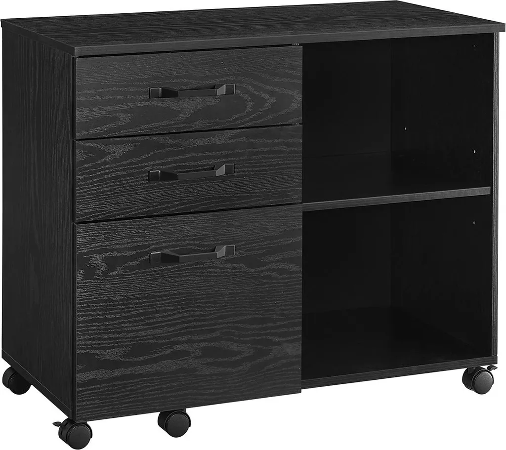 Organisateur de bureau gain de place à 3 tiroirs et roulettes coloris noir
