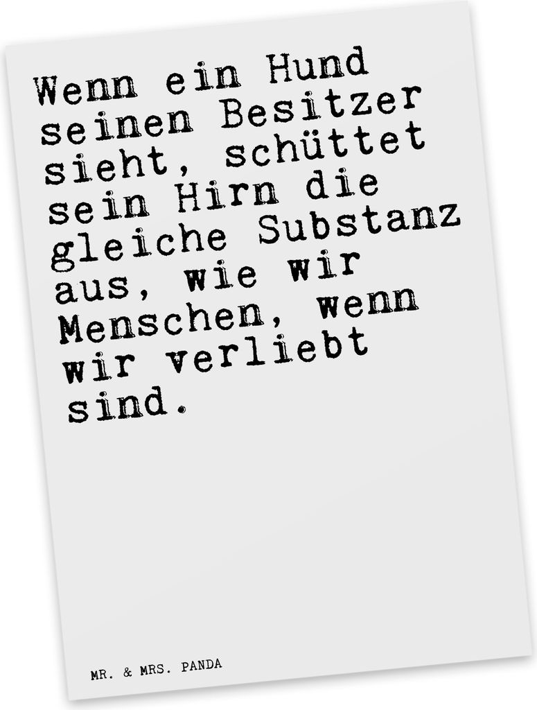 Mr. & Mrs. Panda Postkarte Wenn ein Hund seinen... - Weiß - Geschenk, Sprüche, Tier, Ansichtskarte, Herz, Haus, verliebt, Ansichtskarten, Postkar...