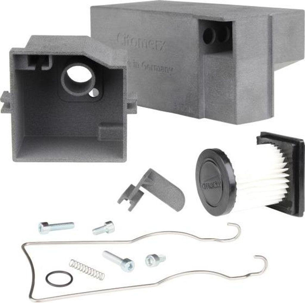 Luftfilterkasten 20mm eckig + Lufi 27mm + Gehäuse vorn + Klammer Hercules Optima Supra 2 3 Prima M 2 3 4 5 Sachs 504 505