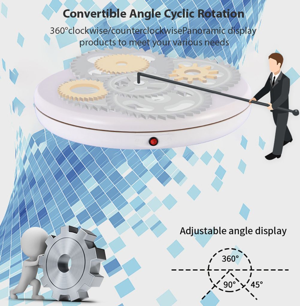 45 cm/17,7 Zoll motorisierter drehbarer Displaystaender Displaybasis 360¡ã drehbarer elektrischer Fotografie-Drehteller fuer Produktdisplays Live...