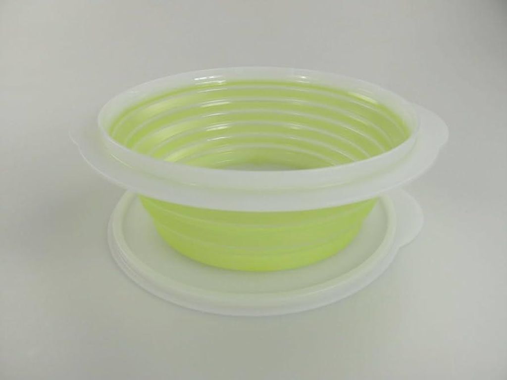 Tupperware Küchenutensil Mini Max 1.5 l limettengrün, mit Deckel faltbarer Teller