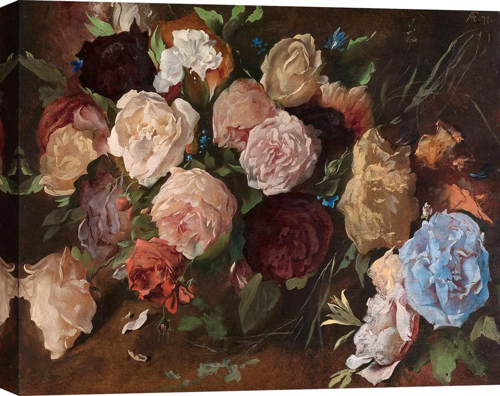 Habiller un mur vide : Tableau Anselm Feuerbach fleurs 80x60 toile d'art