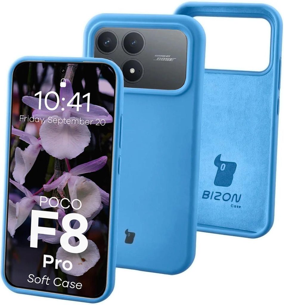 Silikon Handyhülle für Xiaomi POCO F8 Pro, Bizon Soft Case, Blau