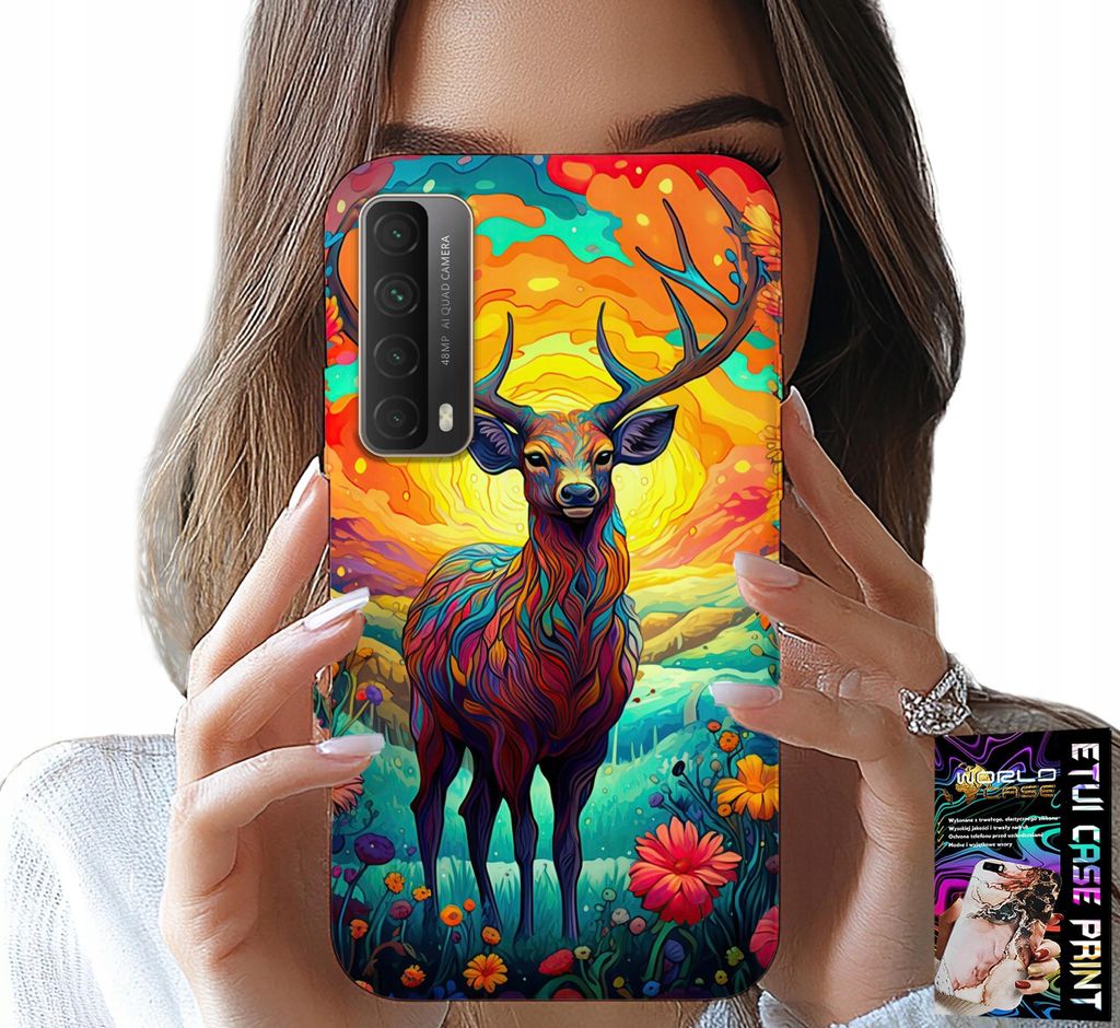 Etui Für Huawei P Smart 2021 - Farbenfrohe Designs Hirsche Elche Waldtiere