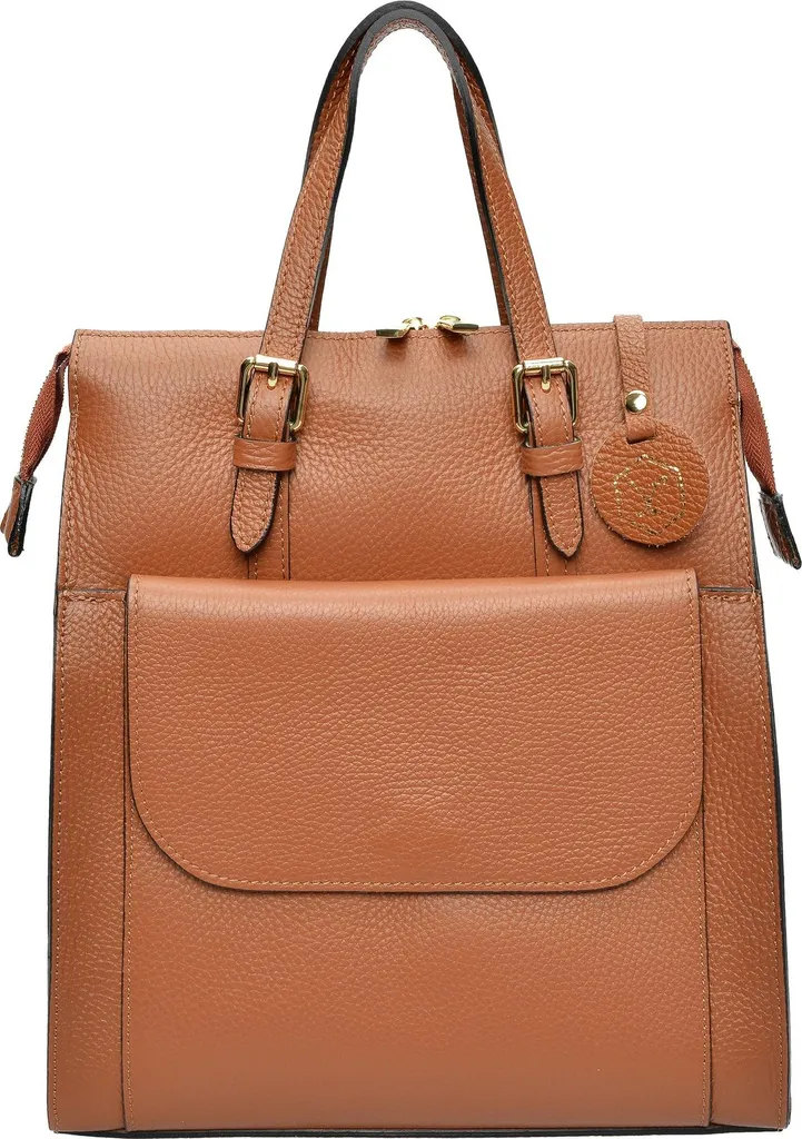 Sac à dos Luisa Vannini LV 102 en cuir Cognac Scuro : Finition Premium