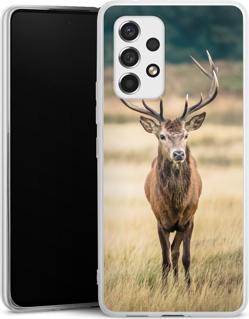 DeinDesign Handyhülle für Samsung Galaxy A53 5G Silikon Hülle Case Smartphone Schutzhülle Hirsch Wald Wiese