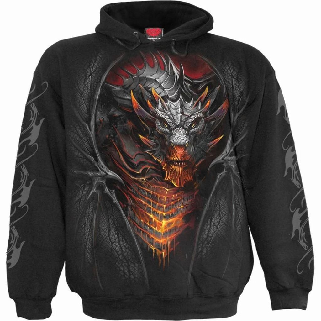 Spiral Direct - "Draconis" Kapuzenpullover für Herren/Damen Uni RO16270 (4XL) (Schwarz)
