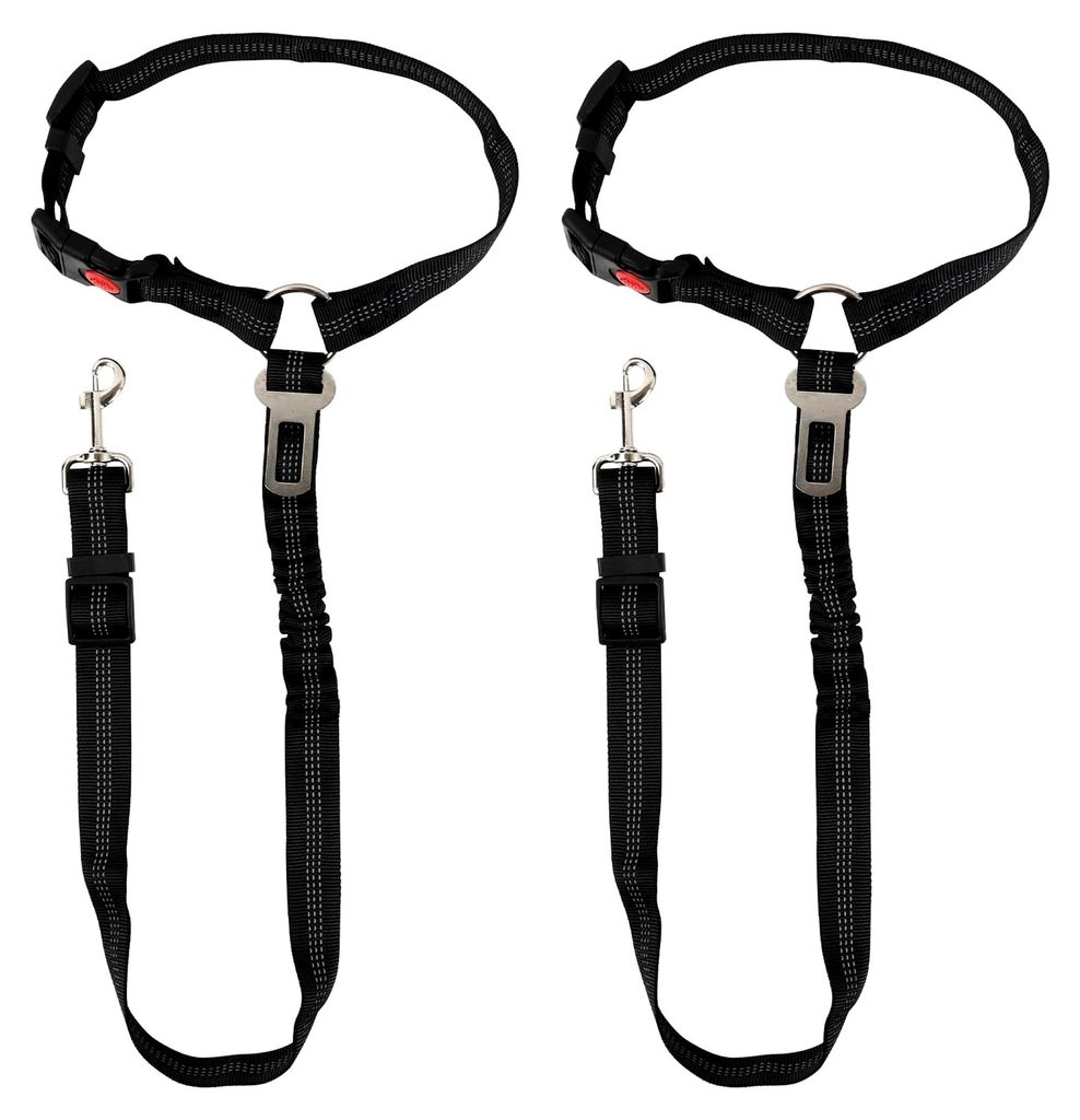 2 Stück Hundegurt, Anschnallgurt für Hunde im Auto, Sicherheitsgurt für Hunde auf der Rückbank, verstellbarer Hundegurt mit Karabiner für klei...
