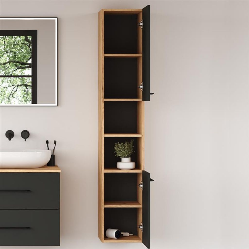 Planetmöbel Badmöbel Hochschrank Badezimmer Schrank schmal, Produktbild 3