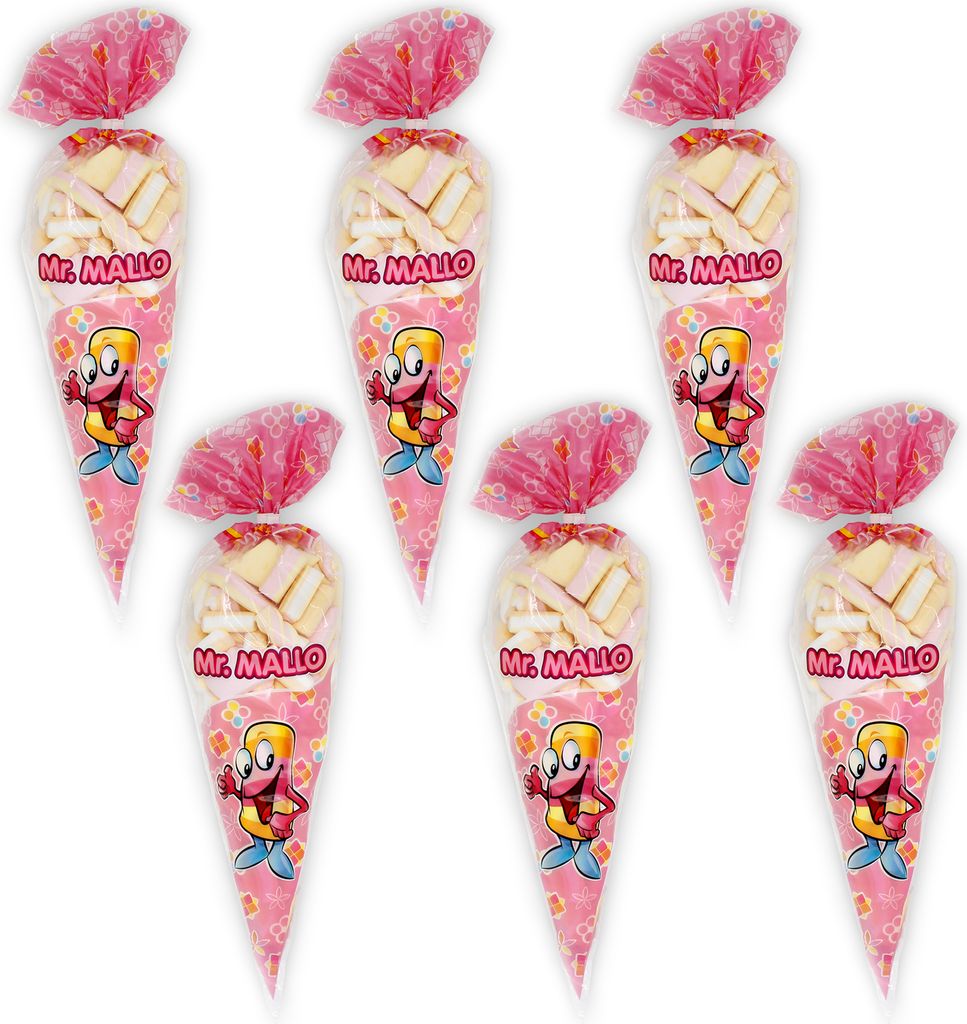Mr. Mallo Marshmallow Spitzbeutel 6x250g | Schaumzucker Produktbild 1