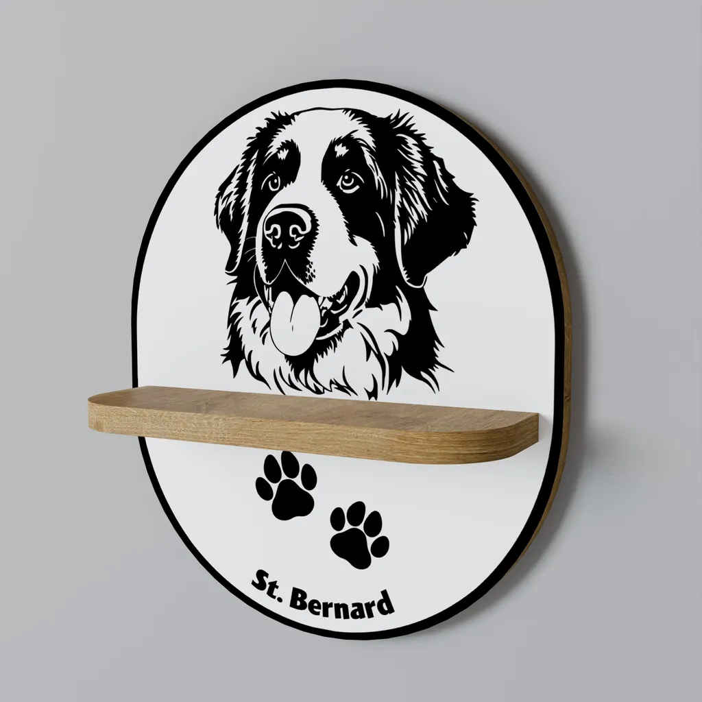 Étagère SAINT BERNARD Ovale en Bois Noble - Finition Artisanale 60cm