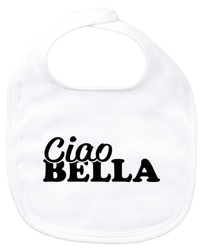 Huuraa Baby Lätzchen Ciao Bella Italien White Klettverschluss Baumwolle Latz Geschenkidee