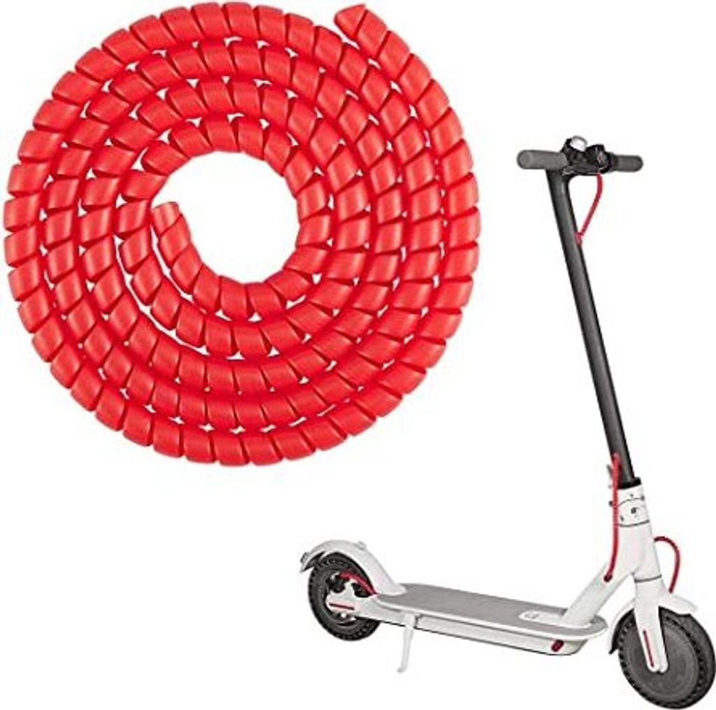 Universeller Spiralschlauch für Kabel und Leitungen des Elektrorollers - ROT