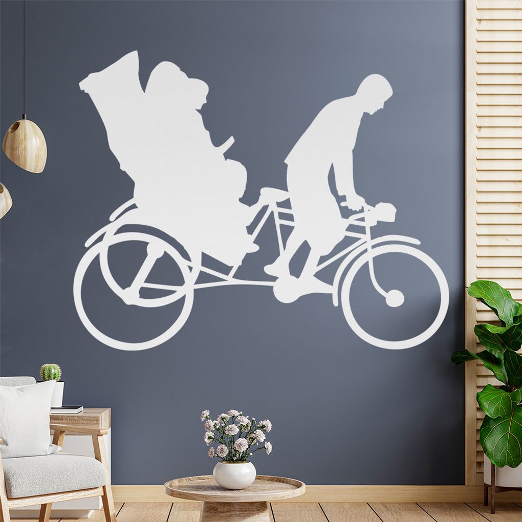 Fahrradrikscha Fahrer Dreirad Wandtattoo Wandaufkleber Wall Sticker - Dekoration, Küche, Wohnzimmer, Schlafzimmer, Badezimmer