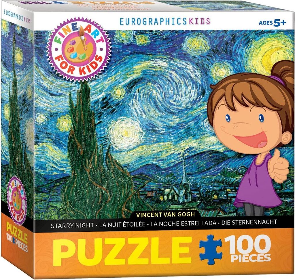 "Sterrennacht" van Vincent van Gogh, puzzel met 100 stukjes Productafbeelding 