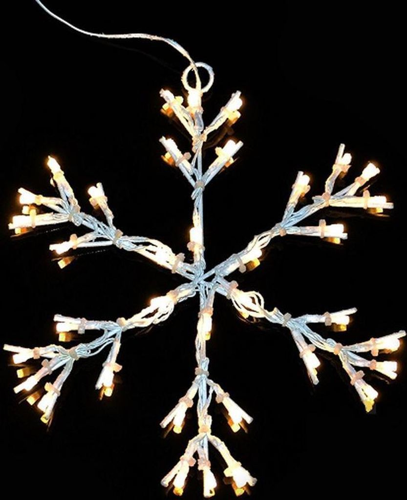 LED Schneeflocke Schneeoptik 36er warmweiß 30cm Timer außen Produktbild 