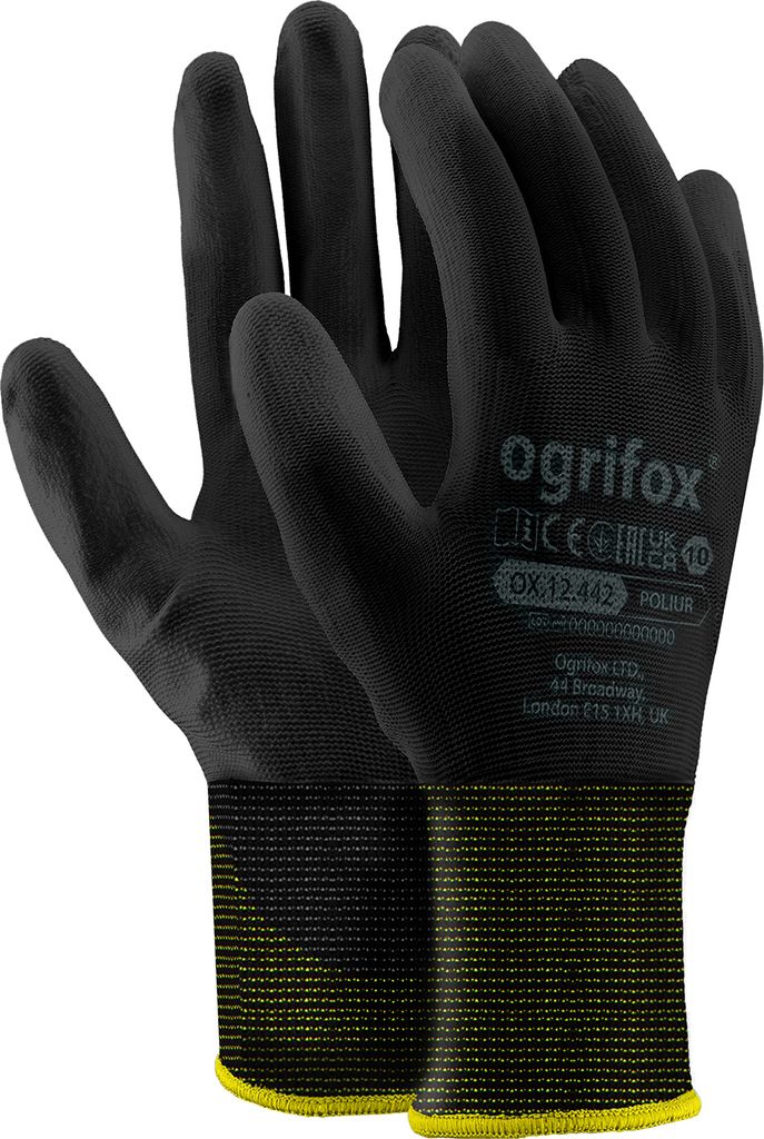 12 Paar Arbeitshandschuhe Polyester Polyethan Beschichtet Produktbild 