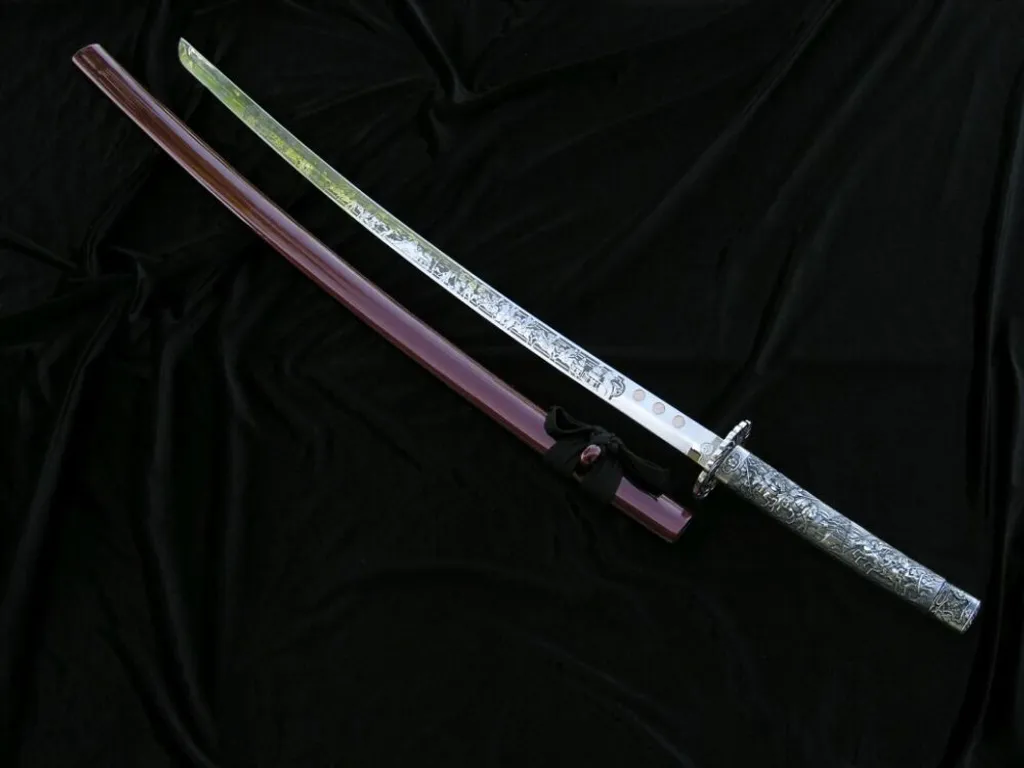 Katana de samouraï pour initiation au combat ninja avec garde fixe
